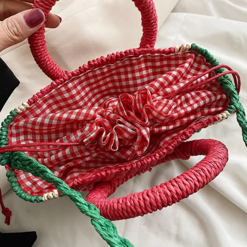 Colorful Shell Woven Straw Bag