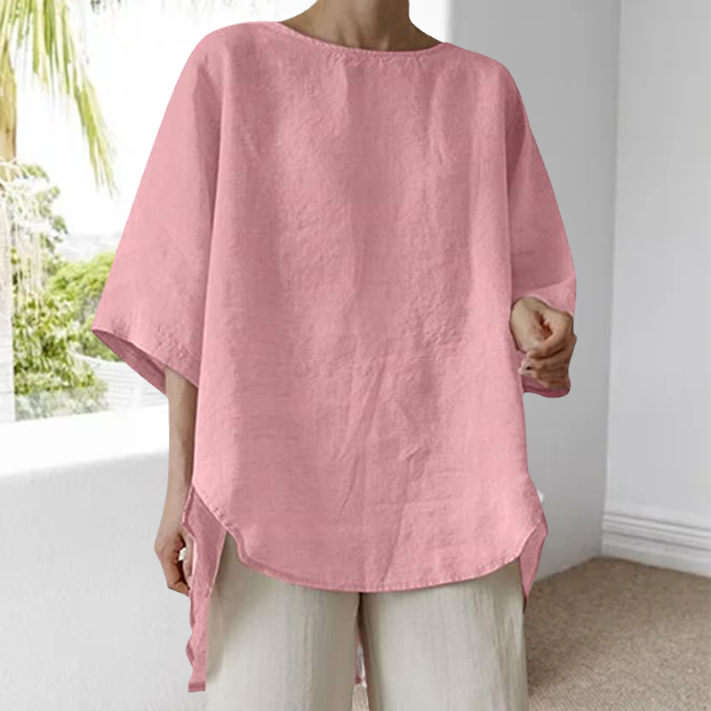 Women's Cotton Linen Solid Color Casual Top