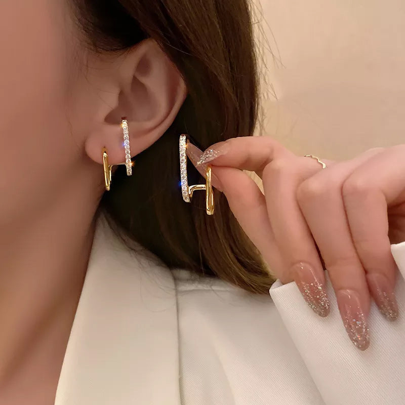 Temperament Zircon Stud Earrings