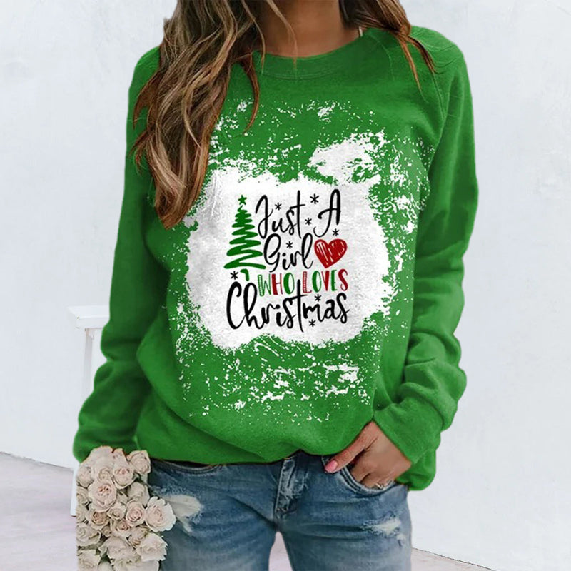 Christmas Motif Print Long-sleeved T-shirt