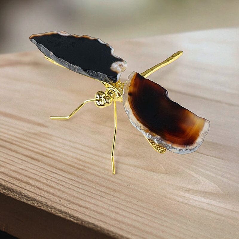 Natural Agate Slice Dragonfly