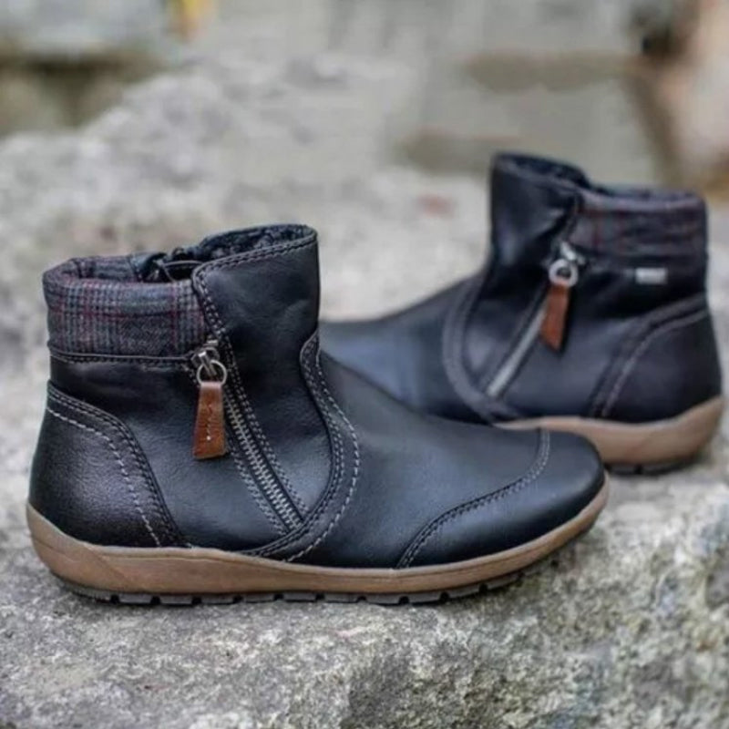 Women's waterproof zip-up boots