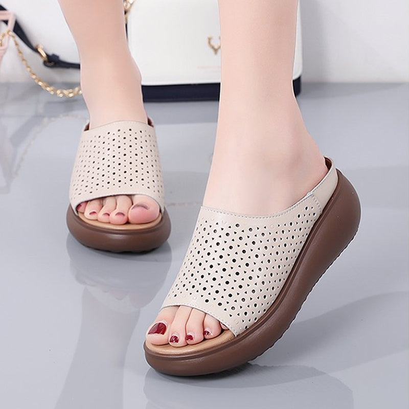 Cutout Platform Slippers