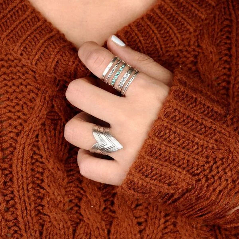 Silver Star Moon Sun Ring
