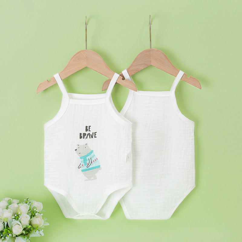 Summer cotton baby sling jumpsuit