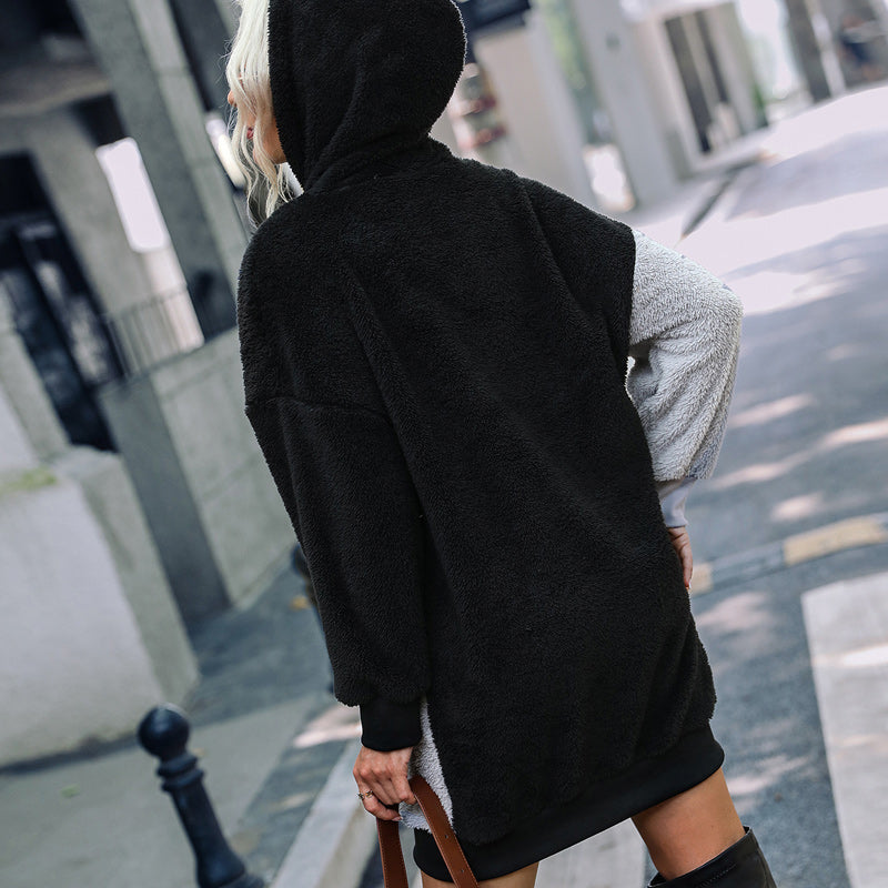 Black and Grey Colorblock Sweatshirt