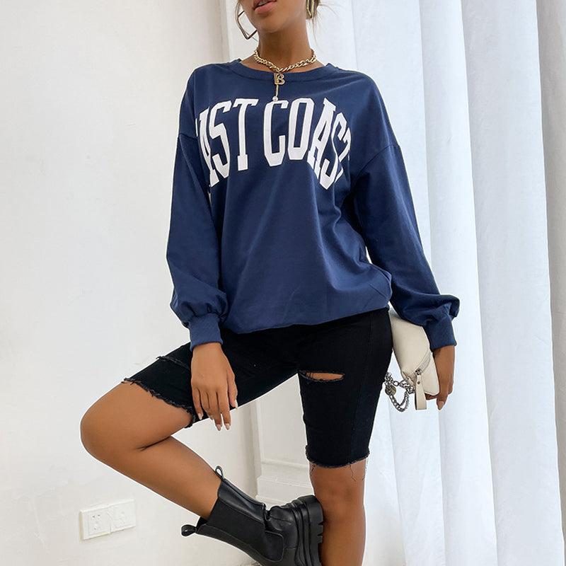 Crew Neck Letter Sweatshirt