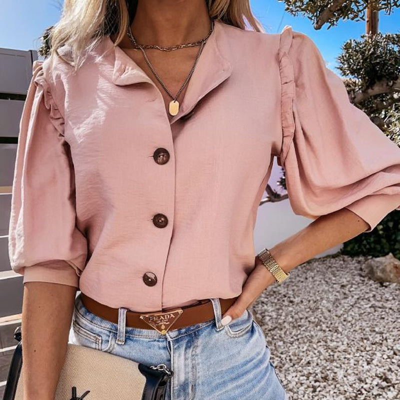 Button-up Ruffled Shirt