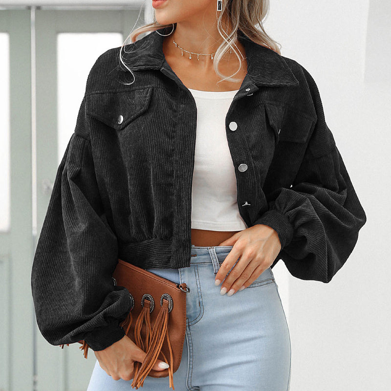 Corduroy Jacket with Lantern Sleeves