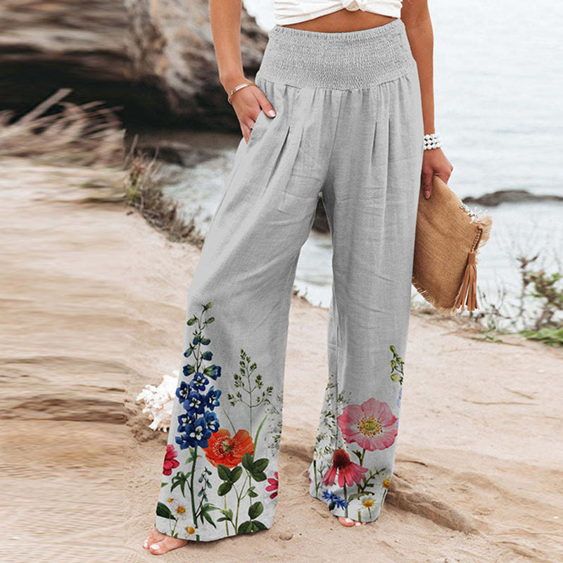 Printed High Waist  Wide Leg Pants