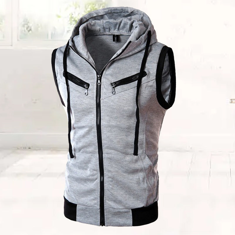 Men's Sleeveless Slim Fit Hoodie Vest