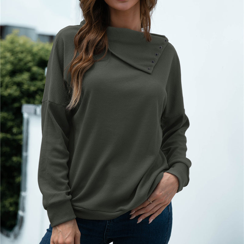 Side Lapel Pullover Knit Top