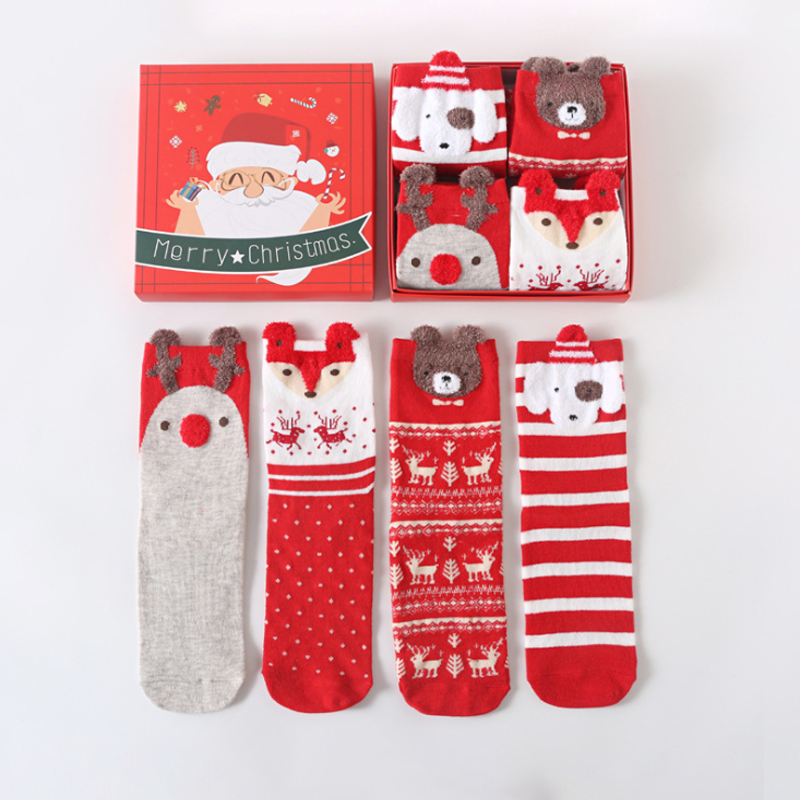 Cartoon Socks Christmas Boxed