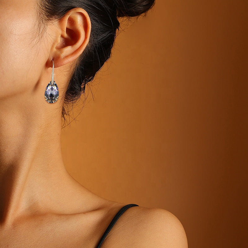 Black Aurora Borealis Drop Earrings
