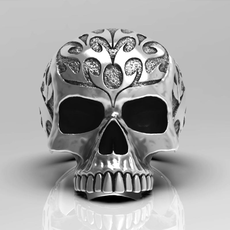 CARVED SKULL RING