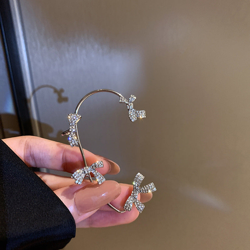 All-match Diamond Bow Earrings