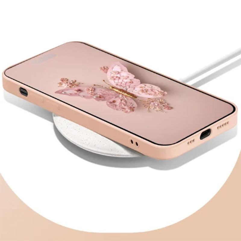 Flat 3D Butterfly Pattern Glass Cover Compatible with iPhone