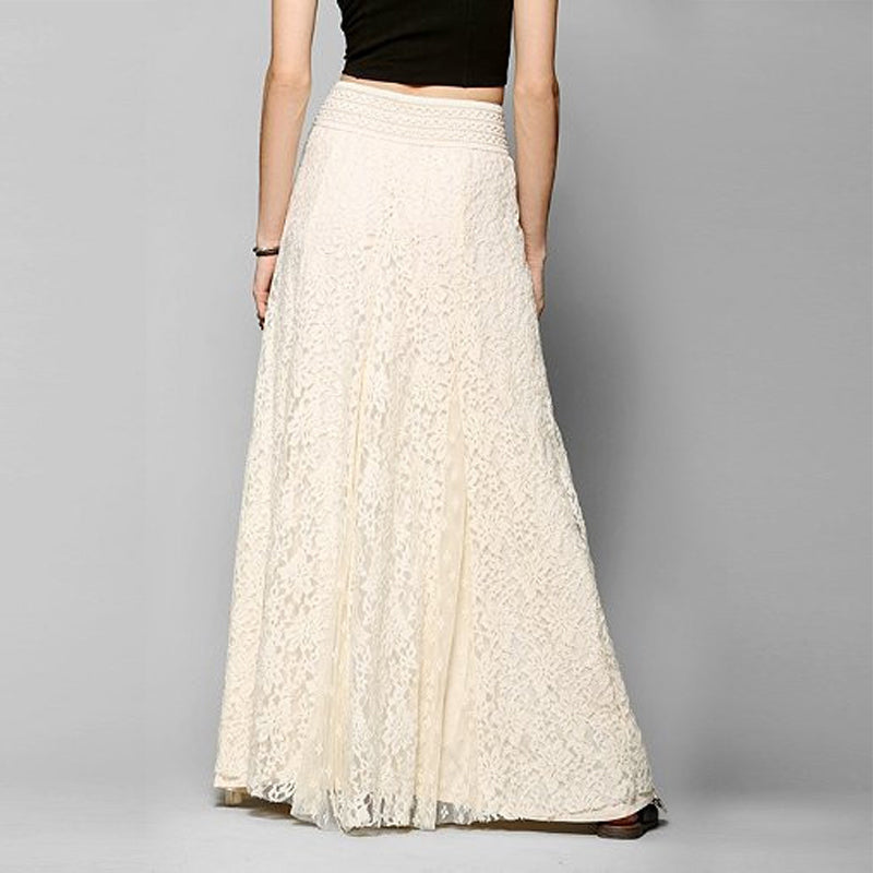 Slim High Waist Lace Skirt