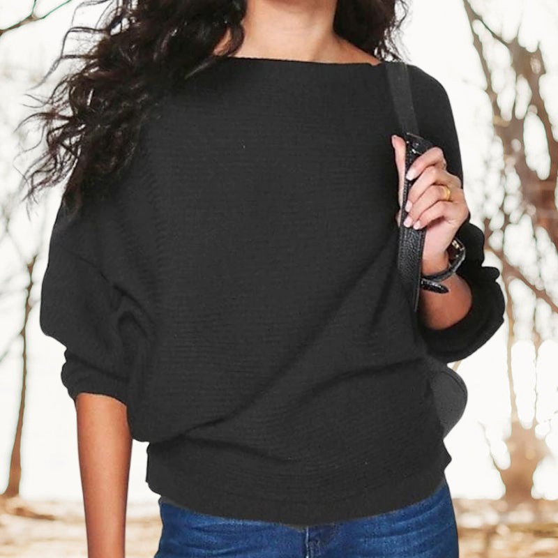 Solid Loose Long-sleeved T-shirt