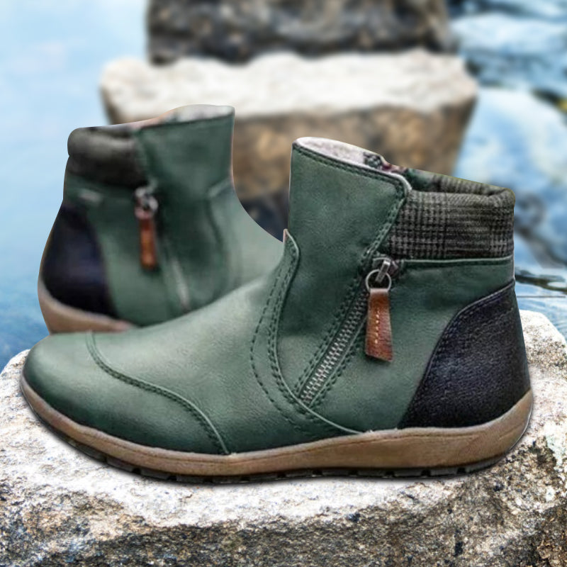 Women's waterproof zip-up boots