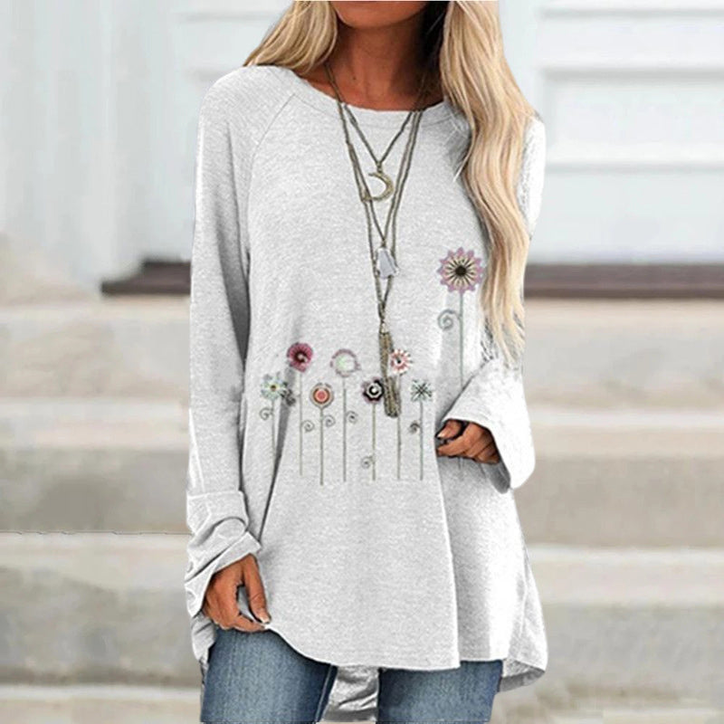 Floral Print Long-sleeve T-shirt