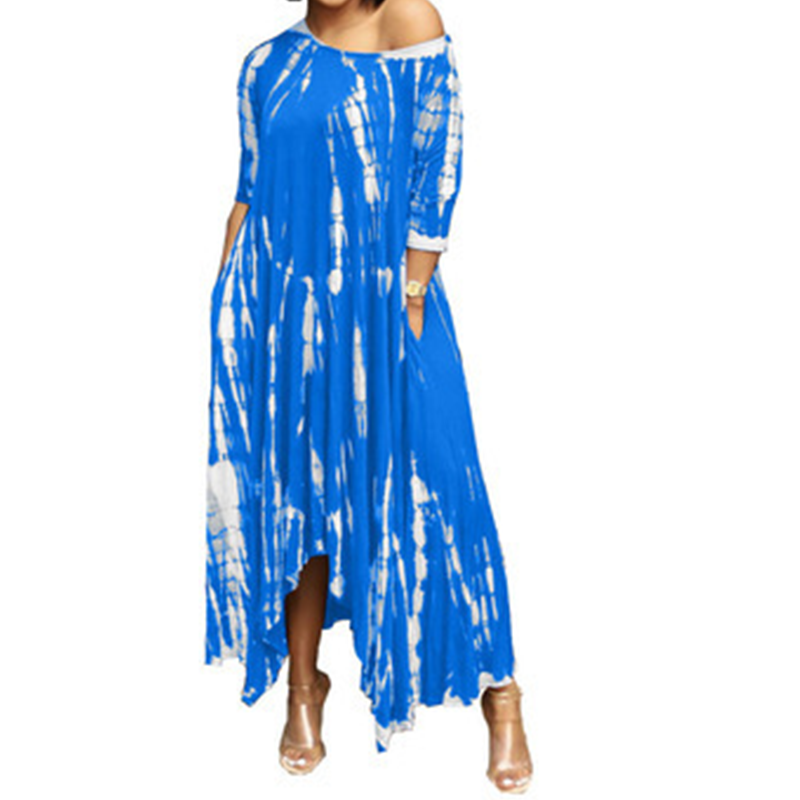 Irregular Dress withTtie-dye Print