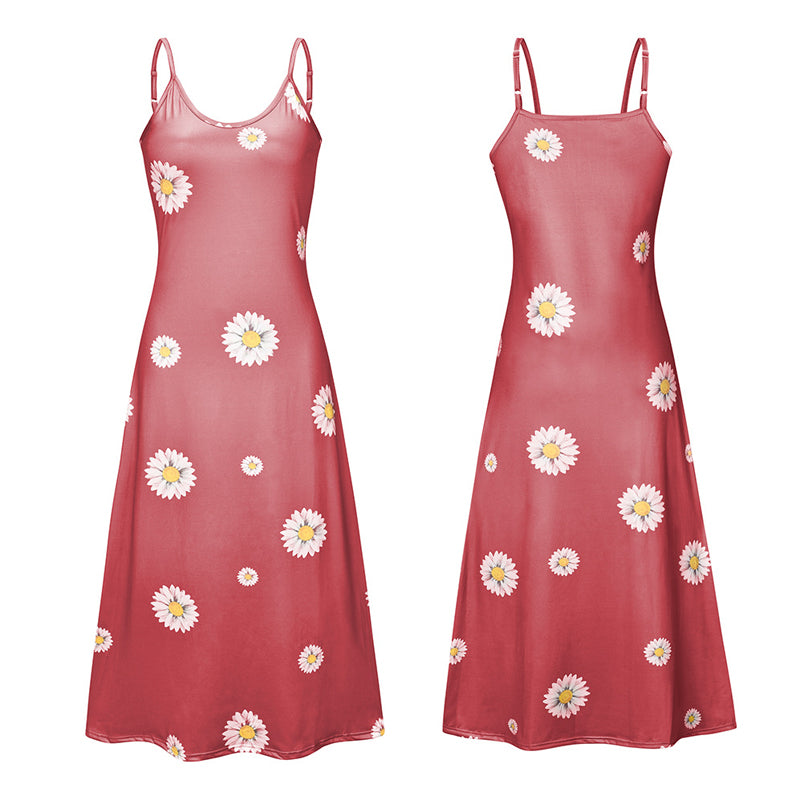 Daisy Print Slip Dress