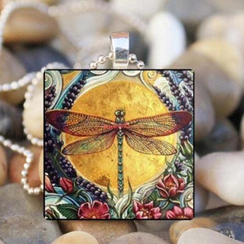 Insect Glass Pendant Necklace