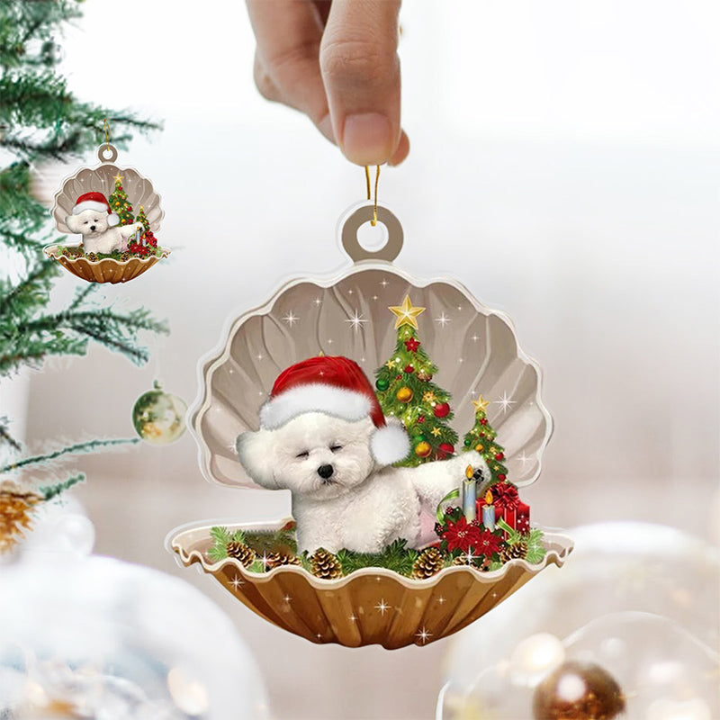 French Bulldog-Sleeping Pearl in Christmas Two Sided Ornament