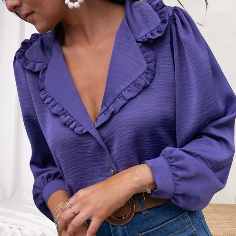 Ruffled Lapel Shirt