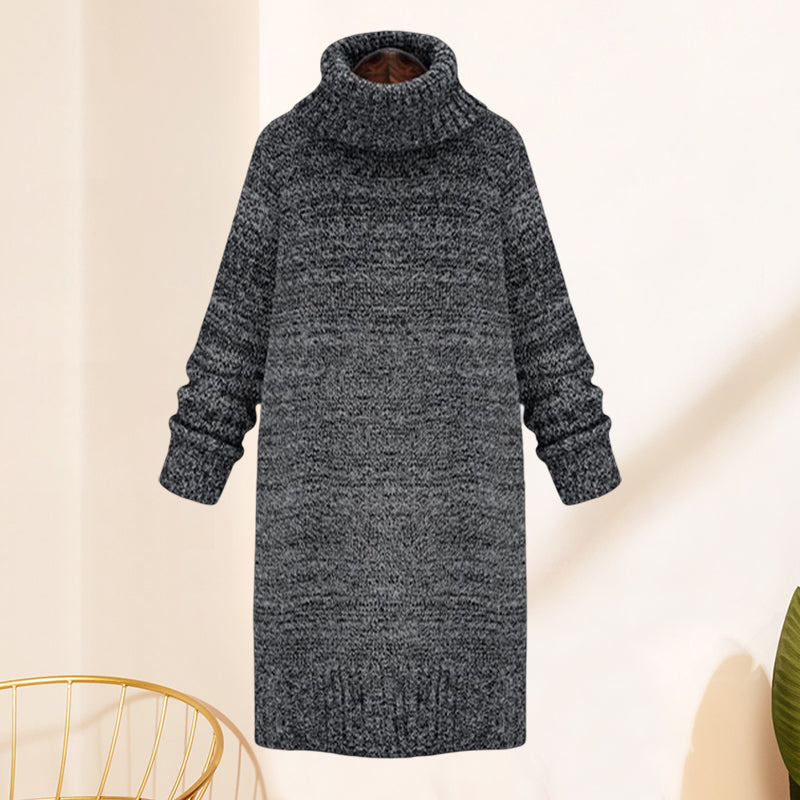 Turtleneck Mid-Length Knit Dress