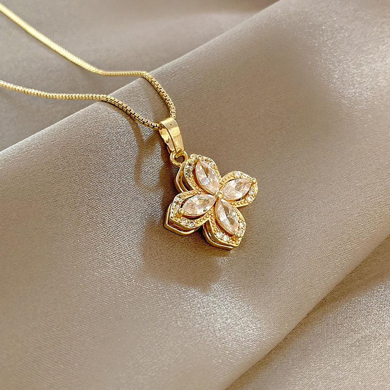 Rotating Flower Ring and necklace