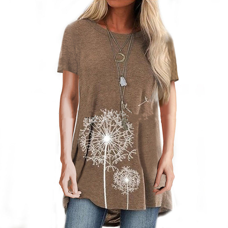 Floral Print Midi T-Shirt