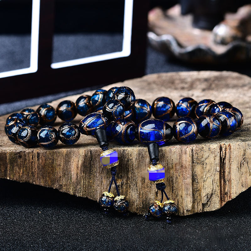 Incense Grey Glazed Beads Bracelet