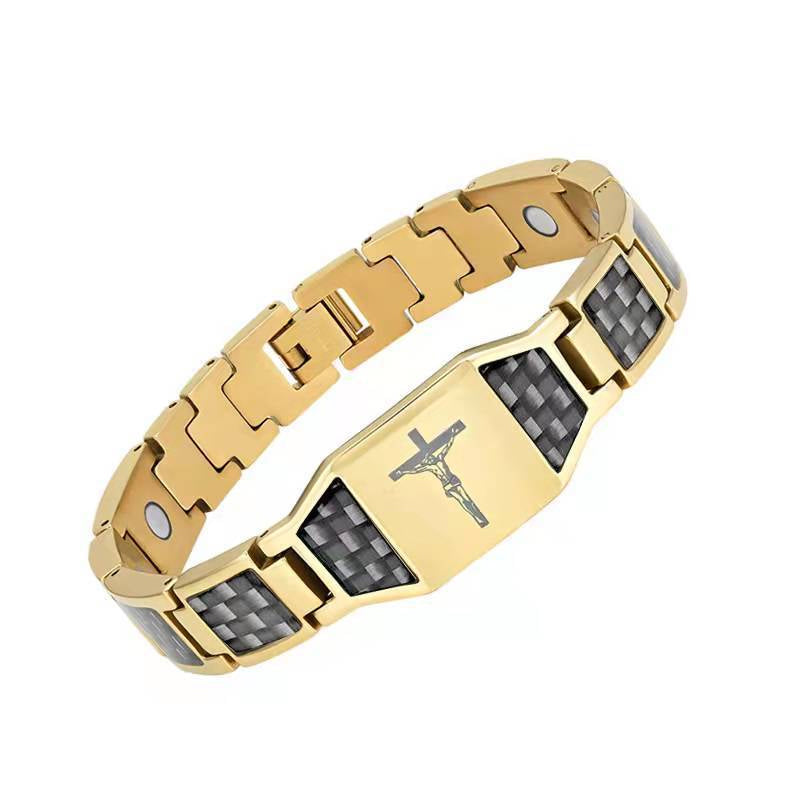 Carbon Fiber Magnet Titanium Steel Bracelet
