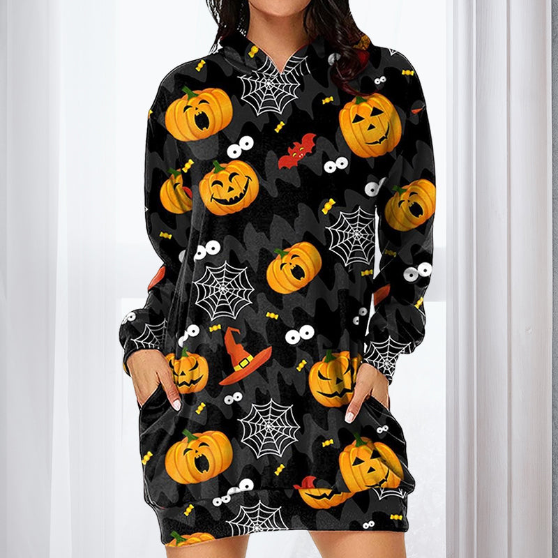 Pumpkin Digital Print Hoodie