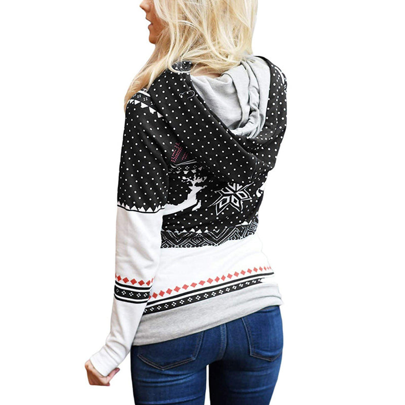 Christmas Print Pocket Sweatshirt