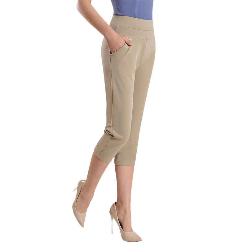 Women's Seven-point Pants High-waisted Elastic Casual Pants