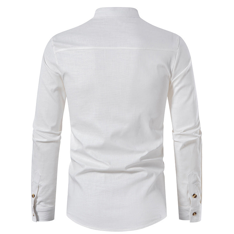 Linen Long Sleeve Cotton Slim Fit Shirt