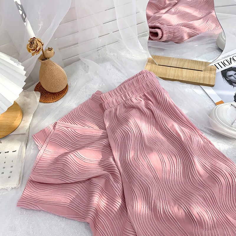 Water Ripple Wide Leg Pants