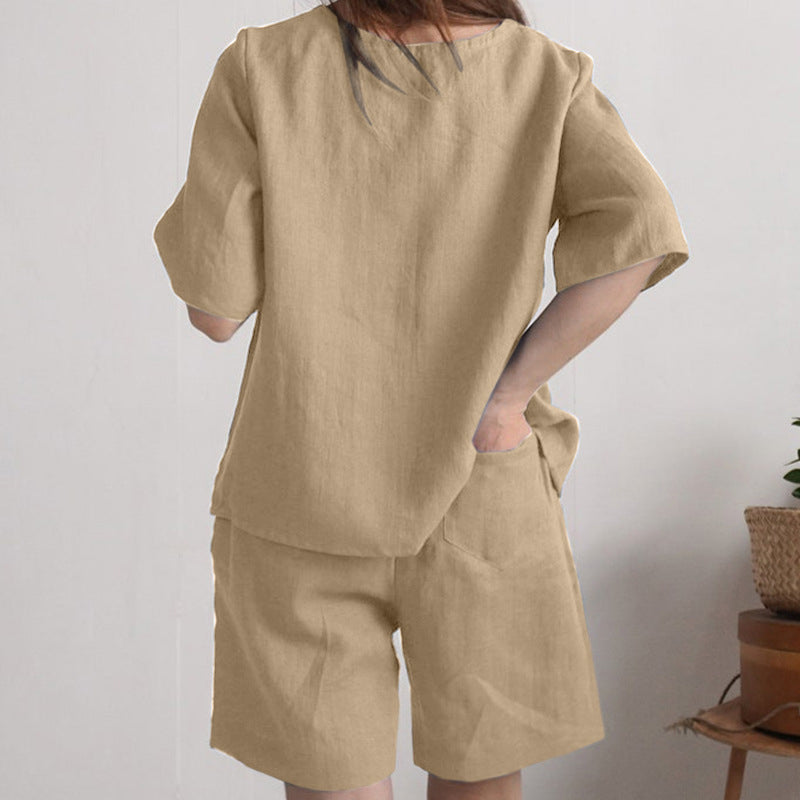 Women Plus Size Loose Shorts Suit