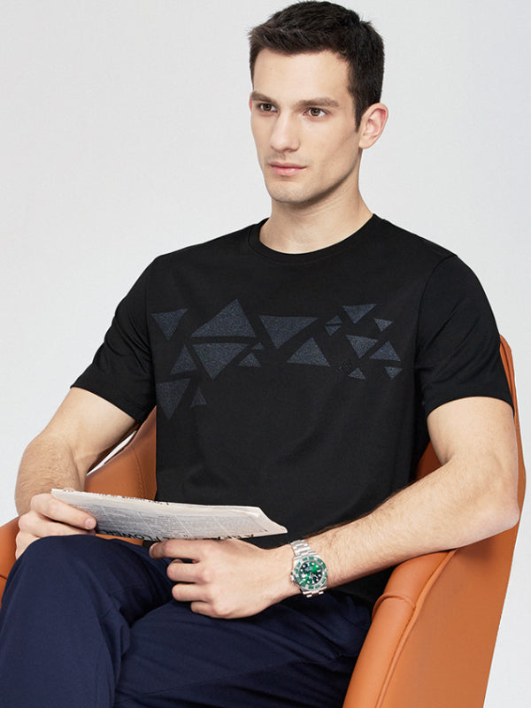 Round Neck Printed Short Sleeve T-Shirt