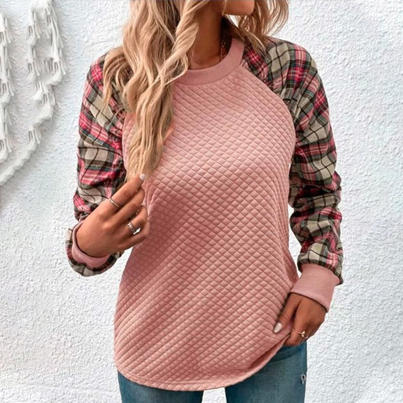 Women's Plaid Patchwork Sweatshirts