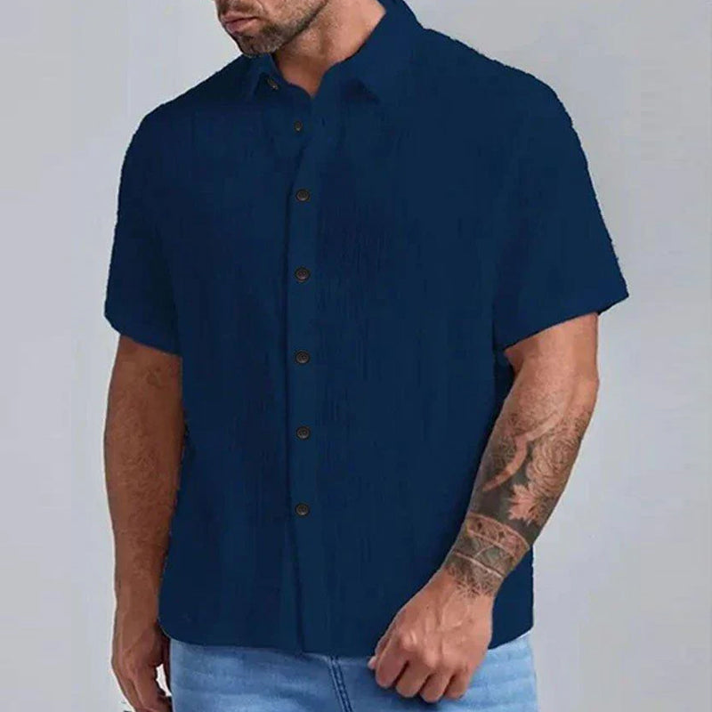 Men's Casual Solid Color Short Sleeve Shirt