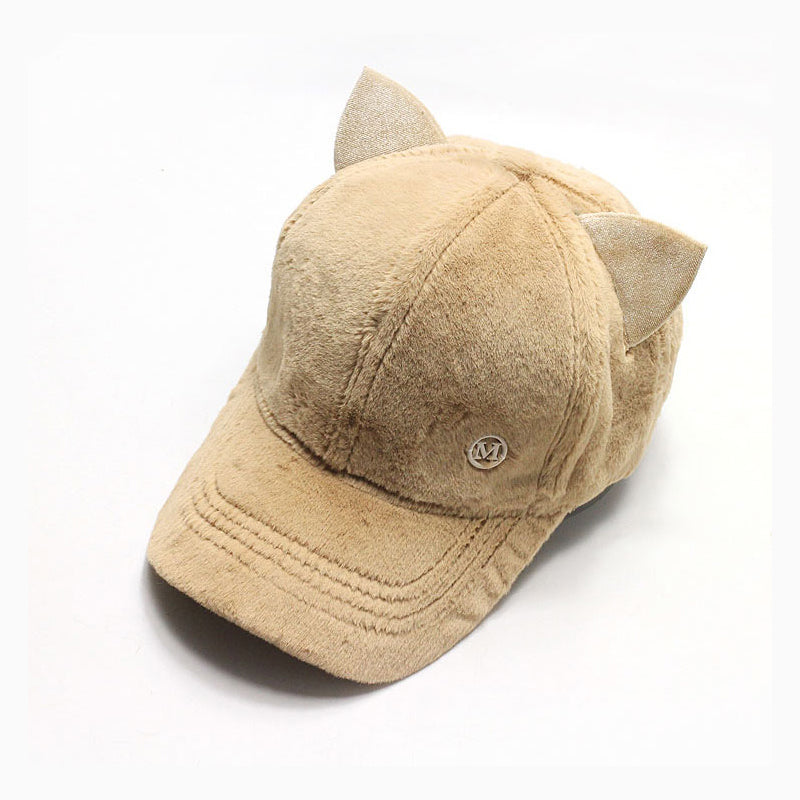 Plush Cat Ears Baseball Cap