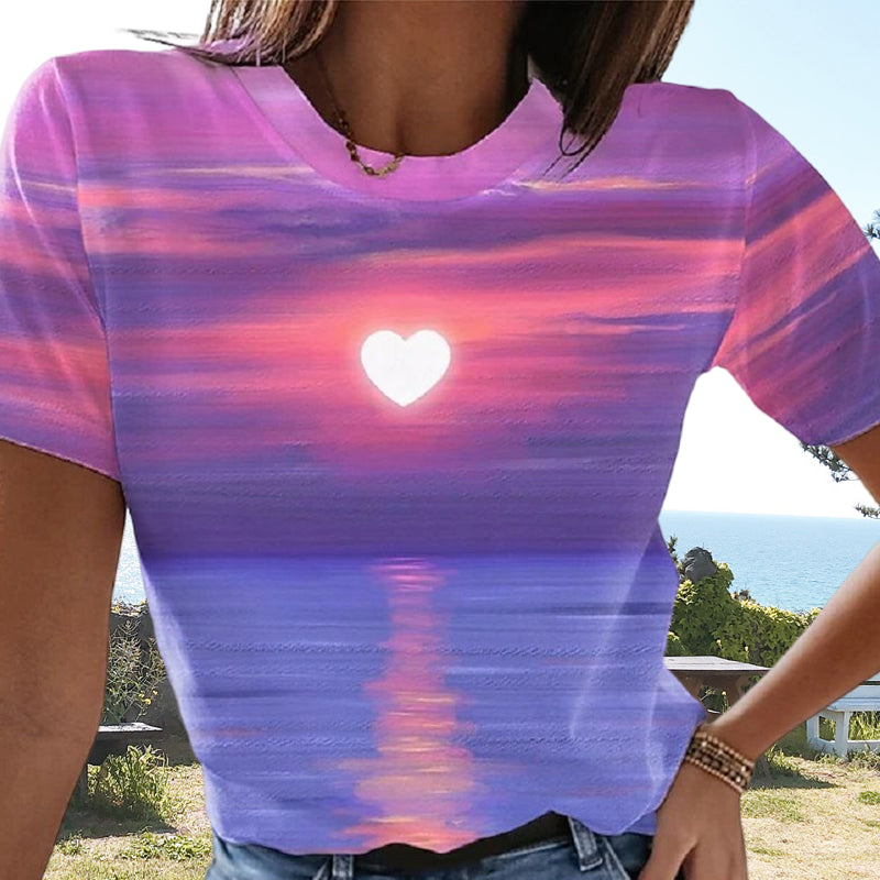 Women's Casual Weekend 3D Printed Painting T-shirt
