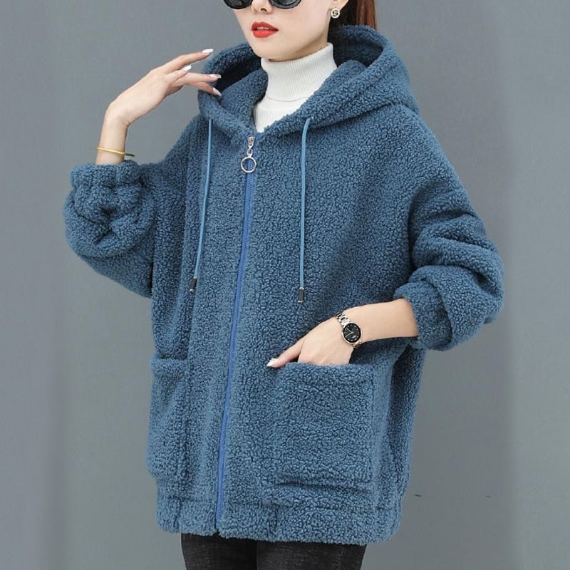 Women's Solid Sherpa cardigan coat