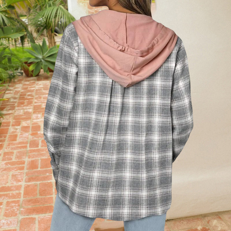 Hooded Buttoned Casual Shirt Jacket