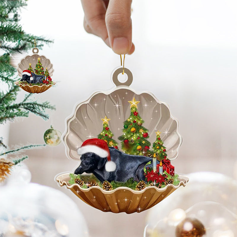 French Bulldog-Sleeping Pearl in Christmas Two Sided Ornament