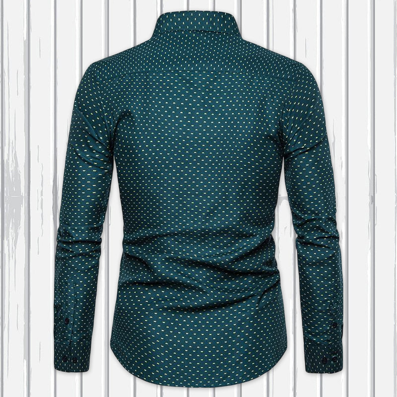 Men's Slim Floral Long Sleeve Shirt